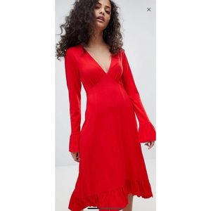 ASOS Midi Tea Dress with Ruffles